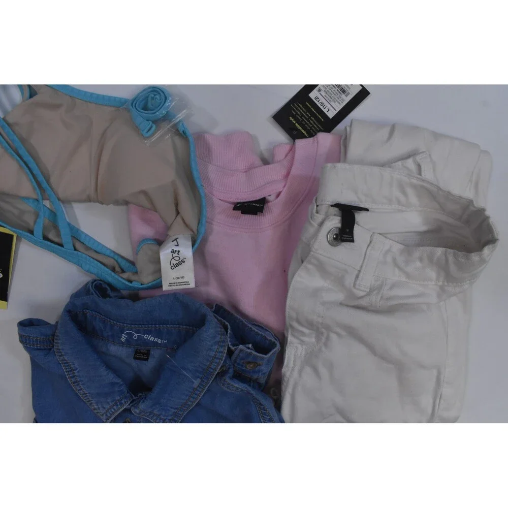 Art Class Bulk Lot Of 6 Girls Size Large 10/12 Mixed Season Tops Bottoms Dresses